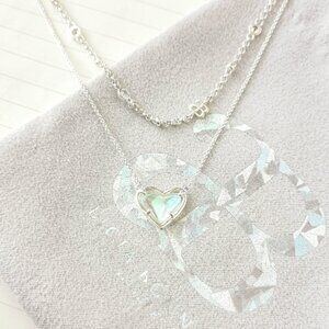 Alicia Bonnie - Love Silver Dichroic Glass Necklace